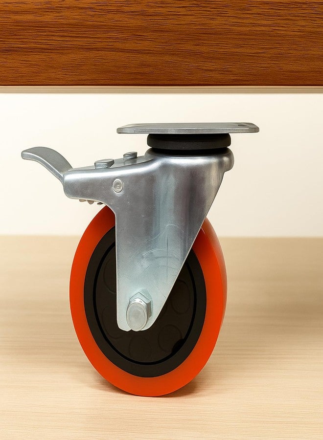 PICKIT Heavy Duty Swivel Caster Wheel | Polyurethane | 360-Degree Movement (With Look 3 Inch, Pack of 2) - Image 4